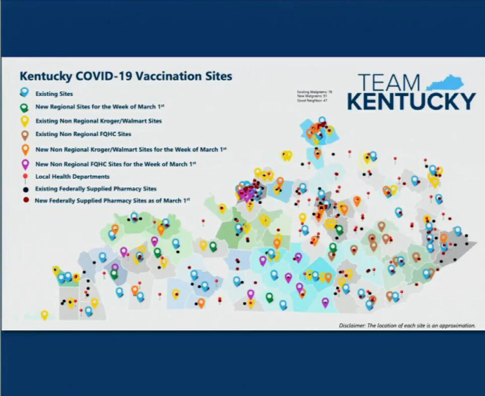 KY vaccine sites 2/25/21